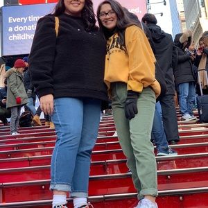 Olive green corduroy mom jeans